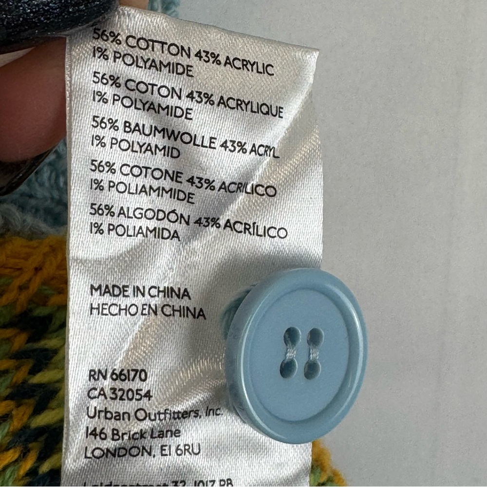 Maeve Anthropologie Lemon Knit Sweater‎ Vest Blue Yellow Sleeveless Size Small - Picture 9 of 11